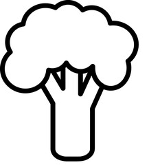 Illustration from the series of proper nutrition - broccoli. Champignon icon in line style. Element for print, postcard and poster. Vector illustration