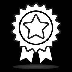 seal with star symbol, vector illustration 