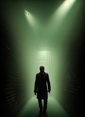 Fototapeta premium A shadowy figure in a fog.