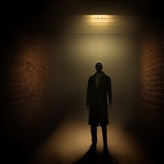 A shadowy figure in a fog.