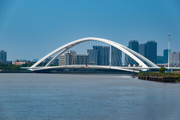 Fototapeta na wymiar Xindian Bridge, Ningbo, China