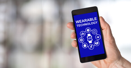 Wearable technology concept on a smartphone