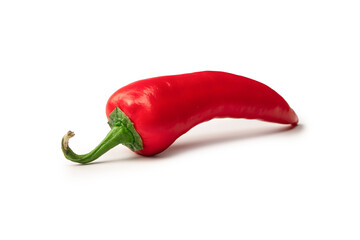 Red hot chili pepper isolated on a white background.