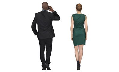 3D High Poly Humans - SET3 Color - Back View