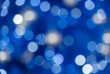 Blue bokeh abstract blurred background.