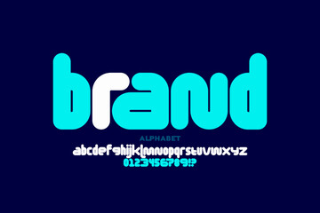 Modern lowercase style font design, alphabet letters and numbers vector illustration