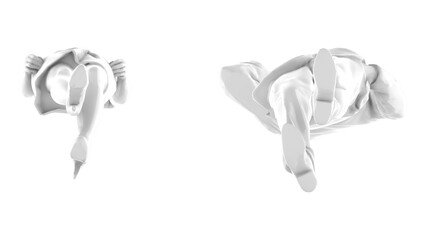 3D High Poly Humans - SET3 Monochromatic - Bottom View
