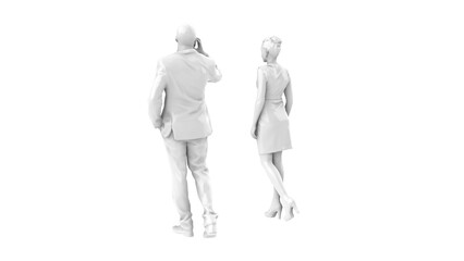 3D High Poly Humans - SET3 Monochromatic - Perspective View 4