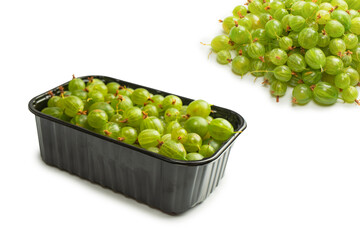A group of gooseberries isolated on a white background.