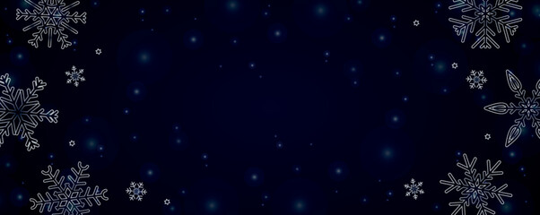 merry christmas greeting card blue snowflake background