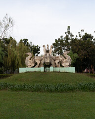 stone statue in the park