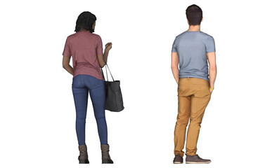 3D High Poly Humans - SET4 Color - Back View
