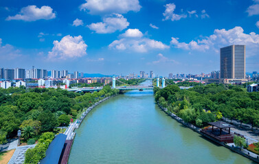 Fototapeta na wymiar Urban environment of the Best Bridge in Yuyao City, Zhejiang Province, China