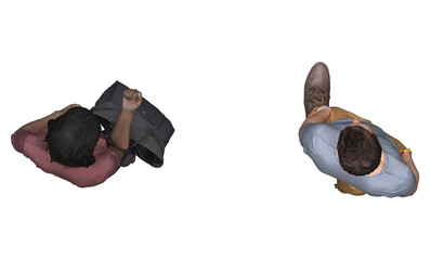 3D High Poly Humans - SET4 Color - Top View