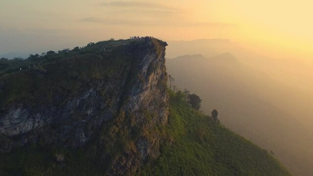 Aerial view of Phu Chee Fah hill Chiang Rai Thailand