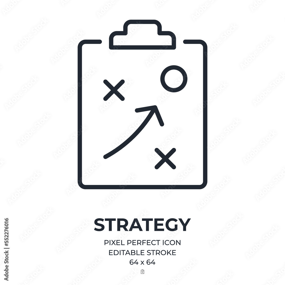 Canvas Prints strategy editable stroke outline icon isolated on white background flat vector illustration. pixel p