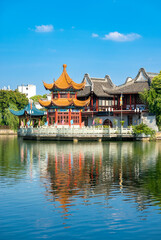 Fototapeta premium Scenery of Yuehu Park, Ningbo, Zhejiang, China