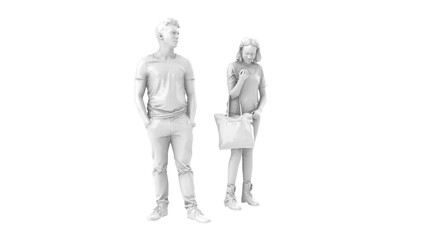3D High Poly Humans - SET4 Monochromatic - Perspective View 4