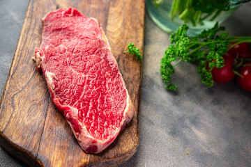 beef steak fresh raw meat meal food snack on the table copy space food background rustic top view