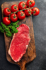 beef steak fresh raw meat meal food snack on the table copy space food background rustic top view