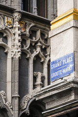 Belgique Bruxelles signalisation nom rue centre ville grand place 