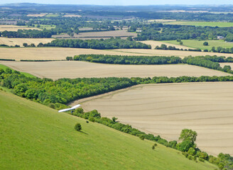 Fototapeta na wymiar Aerial view of Combe Gibbet, Berkshire