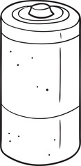 Hand drawn battery icon. Vector illustration, doodle style. Energy.
