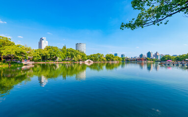 Fototapeta na wymiar Scenery of Yuehu Park, Ningbo, Zhejiang, China