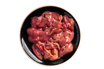 raw chicken liver offal meal food snack on the table copy space food background rustic top view