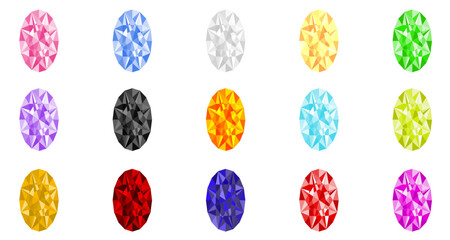 カラフルで煌めく宝石のようなアイコン（楕円形）