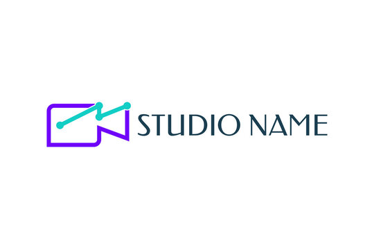 media logo design, minimalist studio logo design, chart logo design