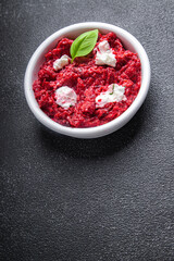 spicy grate beet salad beetroot vegetable grated fresh snack meal food snack on the table copy space food background  top view