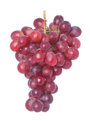 Red grapes isolated on white