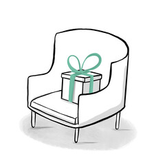 giftbox on the armchair