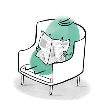 reading newspaper