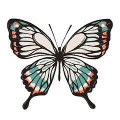 Artistic butterfly, brush and paint texture. High quality illustration