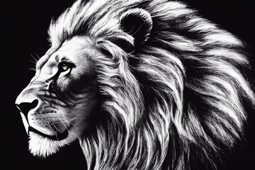 lion face 3 d illustration