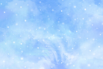 青く幻想的な雪景色