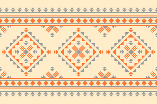 Abstract ethnic native art. Geometric ethnic seamless pattern in tribal. Fabric Indian style. Design for background, wallpaper, illustration, fabric, clothing, carpet, textile, batik, embroidery.