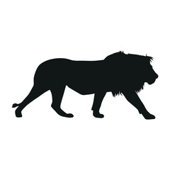Obraz na płótnie Canvas Silhouette Lion Flat