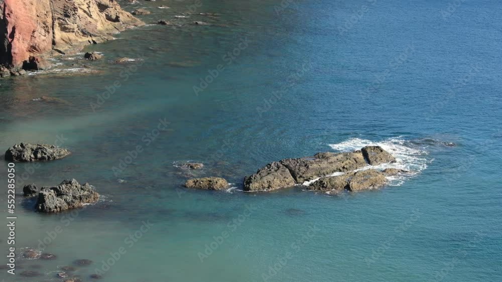 Poster view from above. landscapes on the wild atlantic coast. coastal cliffs of the atlantic ocean. stone 