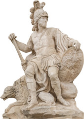 Fototapeta premium Isolated PNG cutout of a statue on a transparent background, ideal for photobashing, matte-painting, concept art 