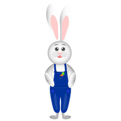 Bunny in overalls