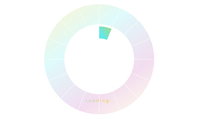 10 percent loading user interface, A Futuristic loading icon, colorful loading tap menu UI, use for Download progress, web design template, interface uploading design.