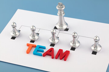 Lead subordinate team cooperation closeup
