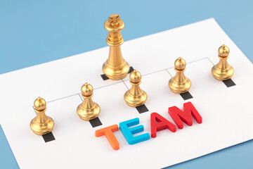 Lead subordinate team cooperation closeup