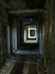 Fototapeta na wymiar Coridor in abandoned building
