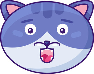 Kitty happy expression funny comic emoji vector