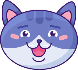 Cat smiling with teeth funny cute emoji vector