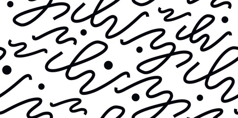 seamless lines, shape, circle, doodle, dot. abstract background in a minimalist style. monochrome pattern for print, paper, web design. vector art illustration.
